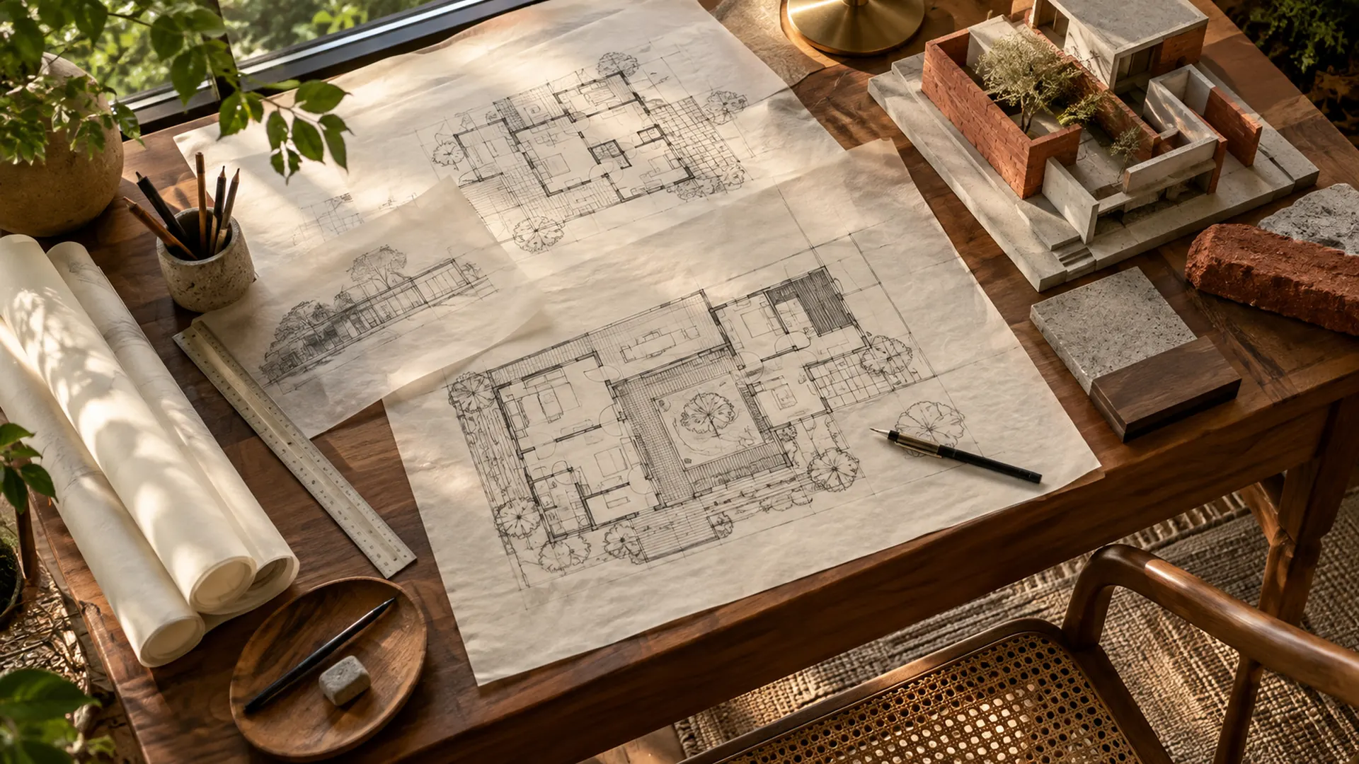 Architectural ideas developed into clear drawings.